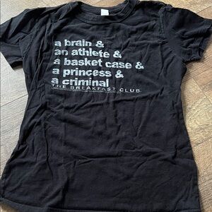 Tultex Black Graphic T-Shirt with White Tag Detail